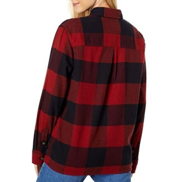 Carhartt Women Sz XL Red Plaid Rugged Flex Loose Fit Midweight Flannel L/S Shirt - Picture 9 of 9